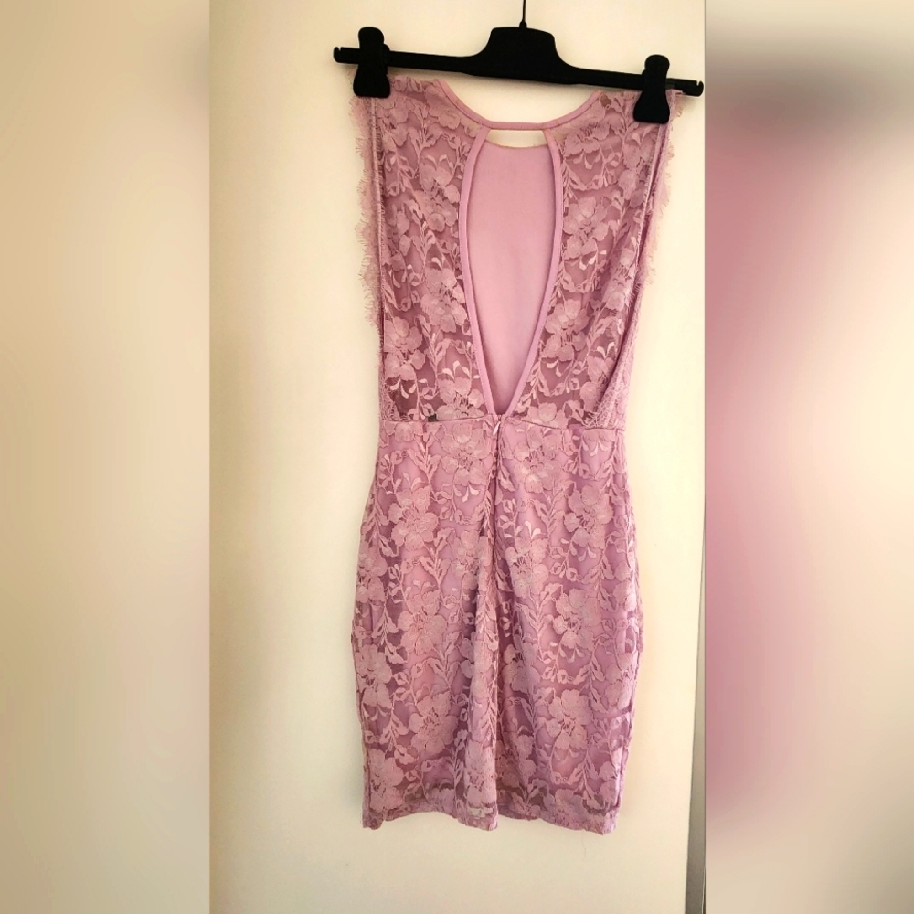 The Vintage Shop purple lace open back dress 💜